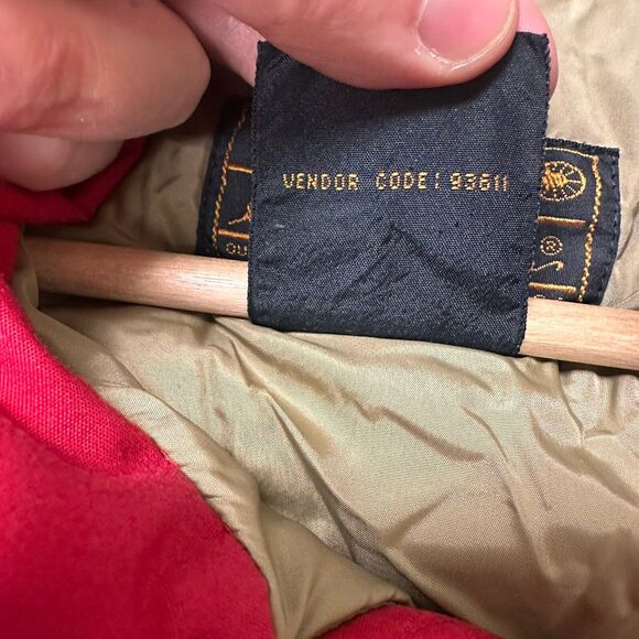 VTG Eddie Bauer Parka Mens Large Red Coat Down Feathers Outdoor Winter Details - Picture 5 of 10